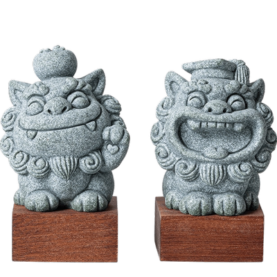 青砂石招财进宝可爱茶桌小狮子