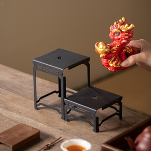 创意铁艺祥云博古架置物架摆件中式家居客厅茶室桌面装饰品搁置架