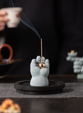 中式佛手莲花茶室指定发财创意