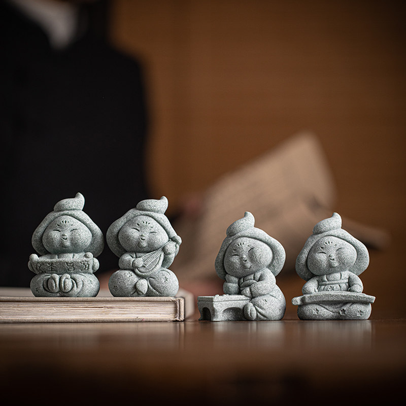 青砂石装饰品新中式桌面唐朝仕女