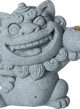 青砂石线香插新中式茶桌石狮子