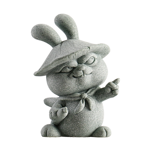 创意卡通流氓兔鱼缸微观造景沉水装饰中式家居客厅电视柜兔子摆件