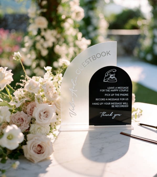 亚克力婚礼留言簿桌牌定制婚礼签到区签到台留号牌