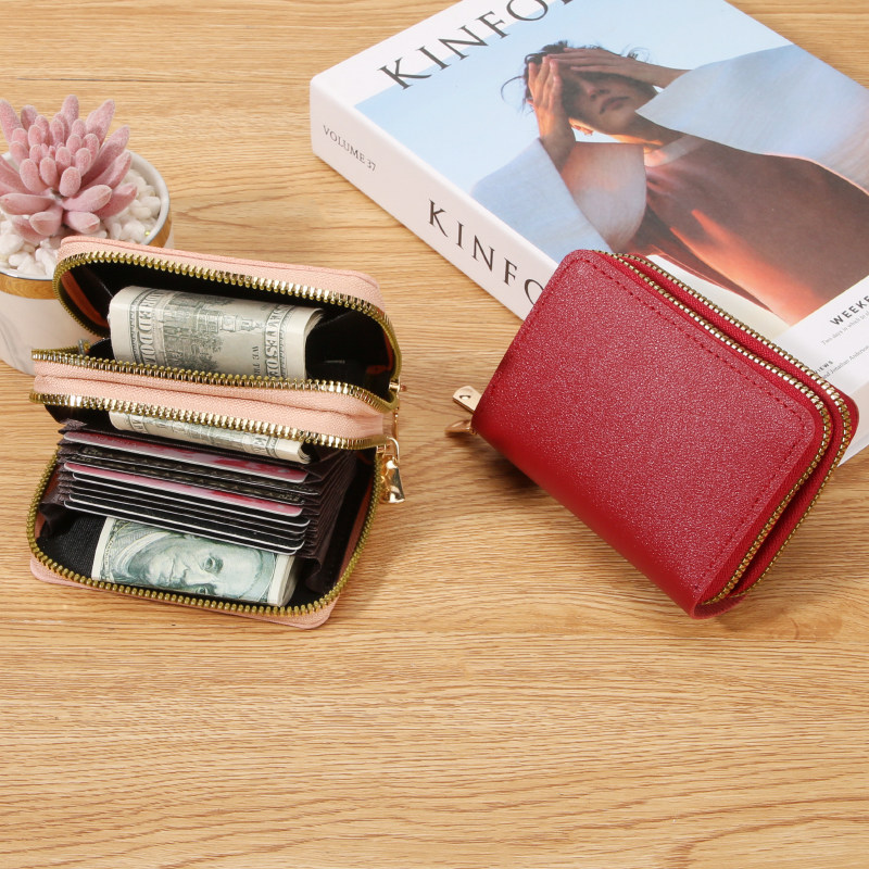 宝思妮拉链风琴卡包卡夹防盗证件多卡位男女短款大容量风琴包卡套