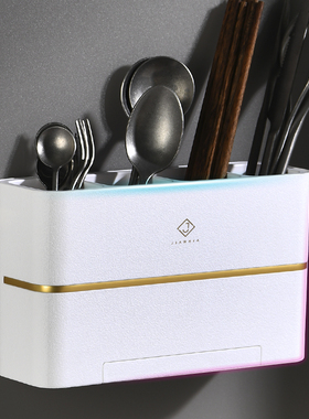 筷子收纳盒筷笼家用筒壁挂式沥水厨房勺子收纳架置物2023新款高档