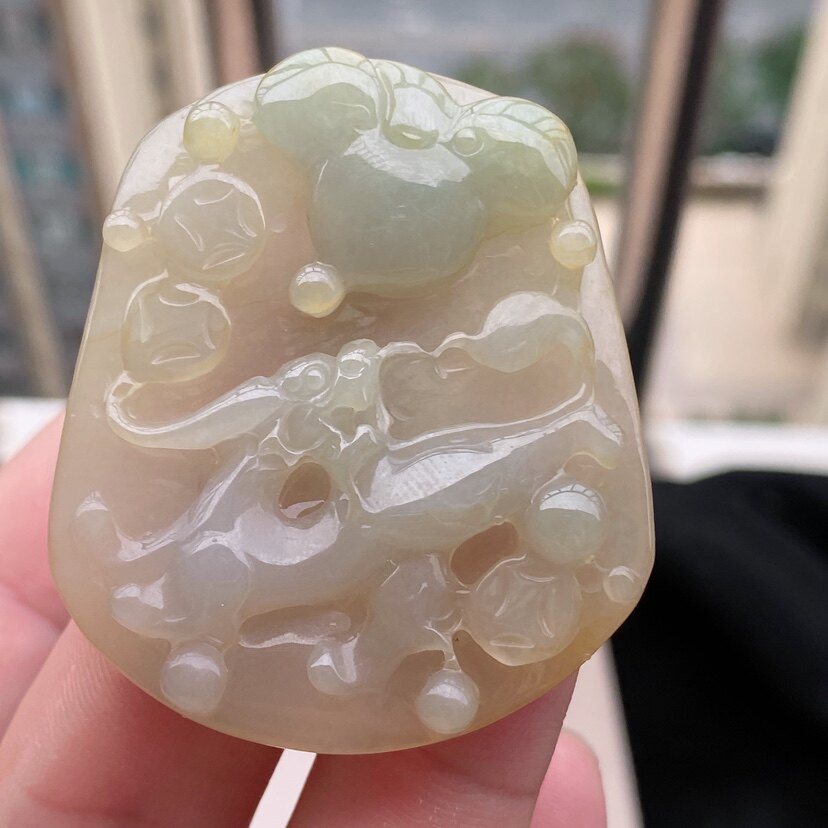 缅甸天然A货玉石翡翠挂件精雕老坑冰种貔貅吊坠