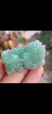 绿底色  狮子  41.5×19.6×24.6假一罚万 纯自然光拍摄 无色差