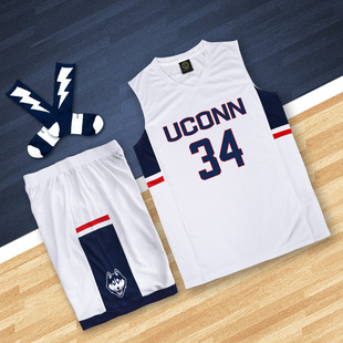 灌篮精英康涅狄格大学男女篮球服定做球衣训练服套装比赛服篮球衣