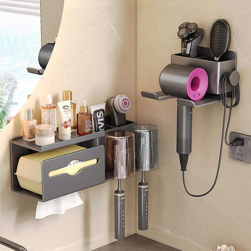 多功能免打孔壁挂式牙刷架收纳架置物架卫生间洗漱台牙具座纸巾盒,家庭/个人清洁工具,牙刷架/牙具座,淘宝优惠券,粉丝福利购,淘宝优惠卷