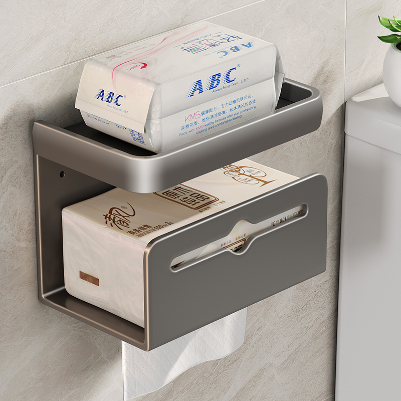 敖马厕纸盒双层收纳双抽纸口