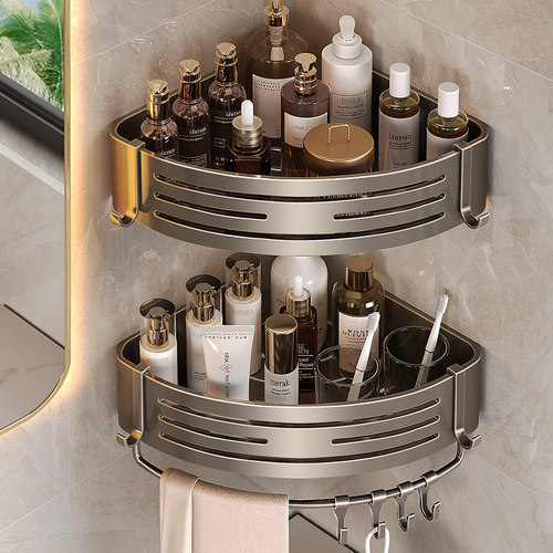 枪灰浴室三角篮太空铝置物架转角