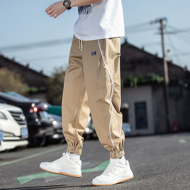 休闲裤春季新款哈伦裤大码运动工装裤潮流男束脚九分裤子8201-p60,男装工装外套,电商A016