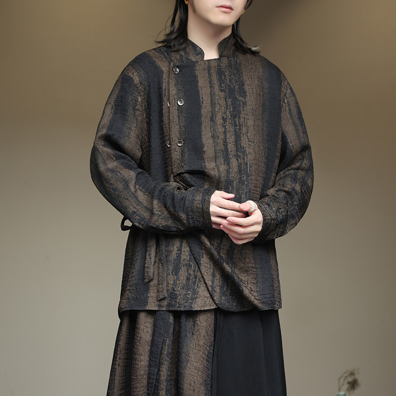 夹克秋冬男女新款长袖外套风大码棉麻上衣休闲汉服装1187-P70,男装夹克,电商A016