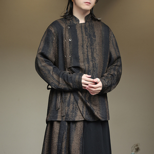 夹克秋冬男女新款长袖外套风大码棉麻上衣休闲汉服装1187-P70