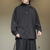 风外套春夏棉麻汉服唐装中式大码T恤纯色长袖衬衫男1192-P65，男装T恤，电商A016