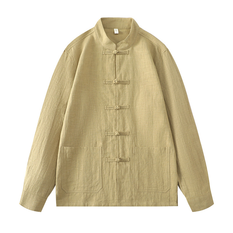 风亚麻外套开衫夏季防晒汉服唐装长袖衬衫男DSA016-1180-P95,男装防晒衣,电商A016