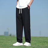 风冰丝棉麻长裤男夏季薄款宽松直筒裤垂感休闲裤子8262-P55，男装休闲裤，电商A016