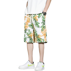 休闲短裤男夏款沙滩裤青春时尚五分裤大码百搭直筒裤子8227P30K58图片
