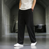 直筒裤男夏季冰丝裤日系休闲裤纯色水洗百搭拖地裤子8059-p65，男装休闲裤，电商A016