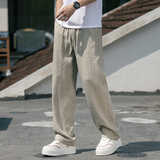 天丝亚麻休闲裤夏季男长裤清凉直筒大码拖地裤子潮8266-P80控118，男装休闲裤，电商A016