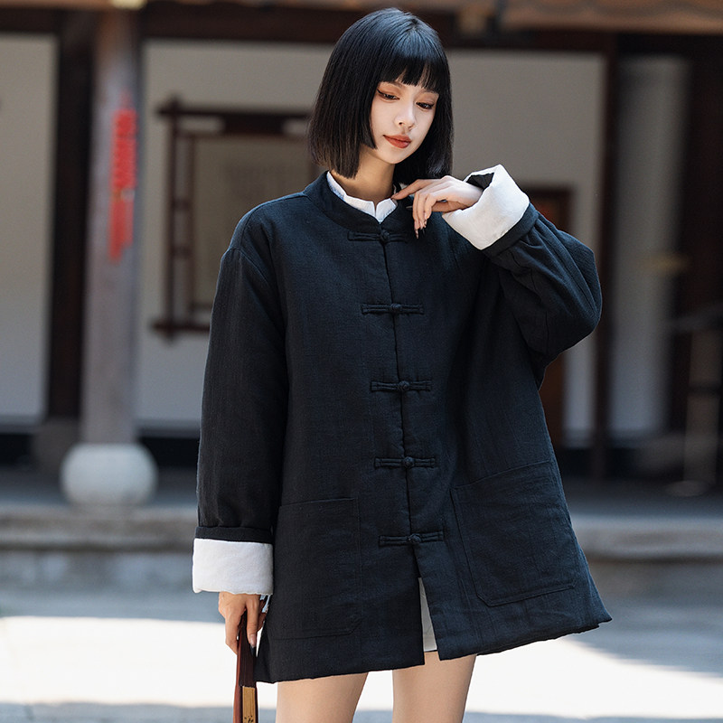 风棉衣男款女模大码棉麻休闲夹克保暖棉袄外套汉服1181-P145,男装夹克,电商A016