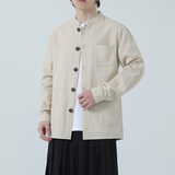 新中式外套男士春秋宽松大码风亚麻衬衫棉麻休闲夹克1177-P85，男装夹克，电商A016