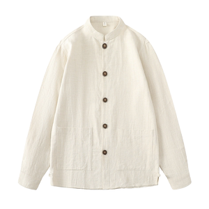 平铺风苎麻外套男士春唐装棉麻长袖衬衫西服DSA016-1176-P85图片