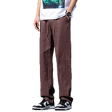 休闲裤男士宽松薄款亚麻裤风棉麻大码直筒裤DSA016-8233-P80，男装休闲裤，电商A016