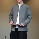 2025男女秋季新款棉麻夹克外套大码宽松汉服立领长袖开衫1176-P85，男装夹克，电商A016