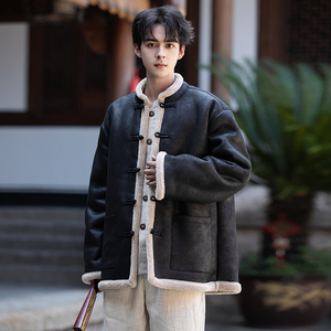 风皮毛一体羊羔毛夹克棉服男款冬季加厚羊羔绒外套1203p158图片