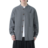 风亚麻外套开衫夏季男新中式长袖衬衫防晒服DSA016-1177-P85，男装防晒衣，电商A016