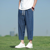 牛仔裤春夏新款直筒裤休闲裤日系潮流男宽松大码七分裤子8023-p55，男装休闲裤，电商A016