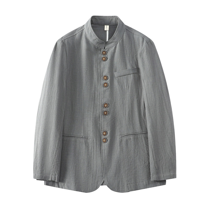 平铺风苎麻外套男春新中式棉麻礼服长袖衬衫DSA016-1178-P120,男装衬衫,电商A016