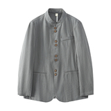 平铺风苎麻外套男春新中式棉麻礼服长袖衬衫DSA016-1178-P120，男装衬衫，电商A016