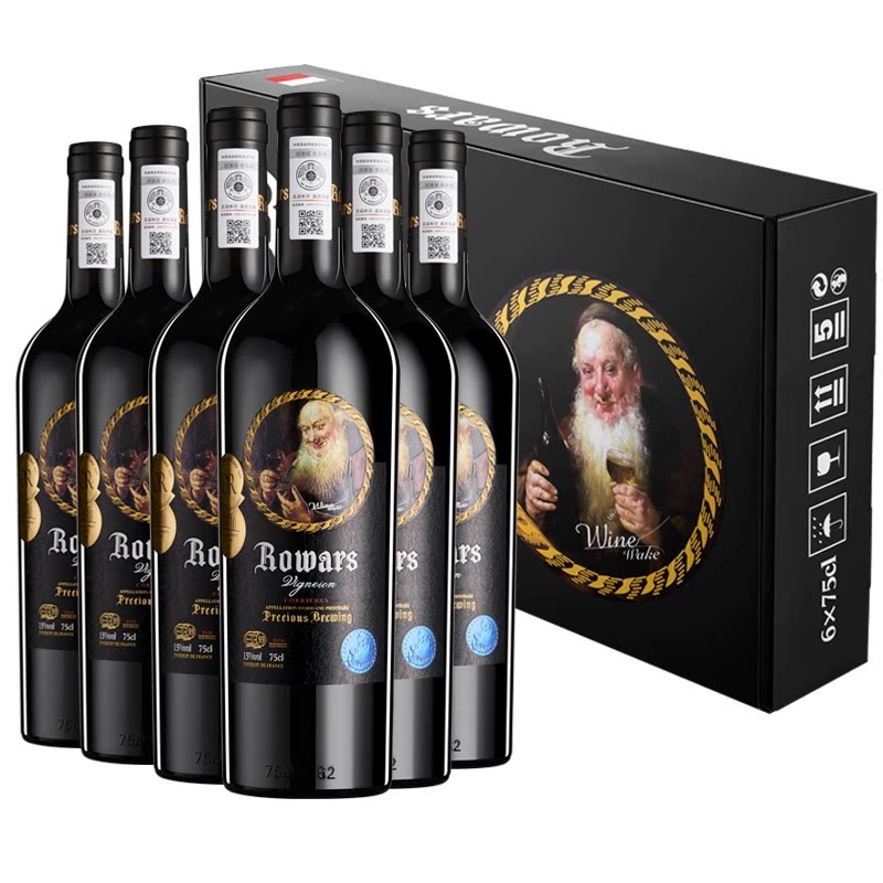 法国进口红酒AOP级15度酿酒师干红葡萄酒整箱6*750ml