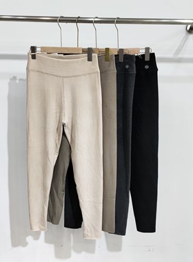 加肥加大特厚九分裤秋冬款女士椰子绒宽松高弹保暖打底秋裤80937