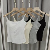 新款 打底上衣62805 带胸垫中厚杯细肩带外穿内搭吊带背心女士无袖