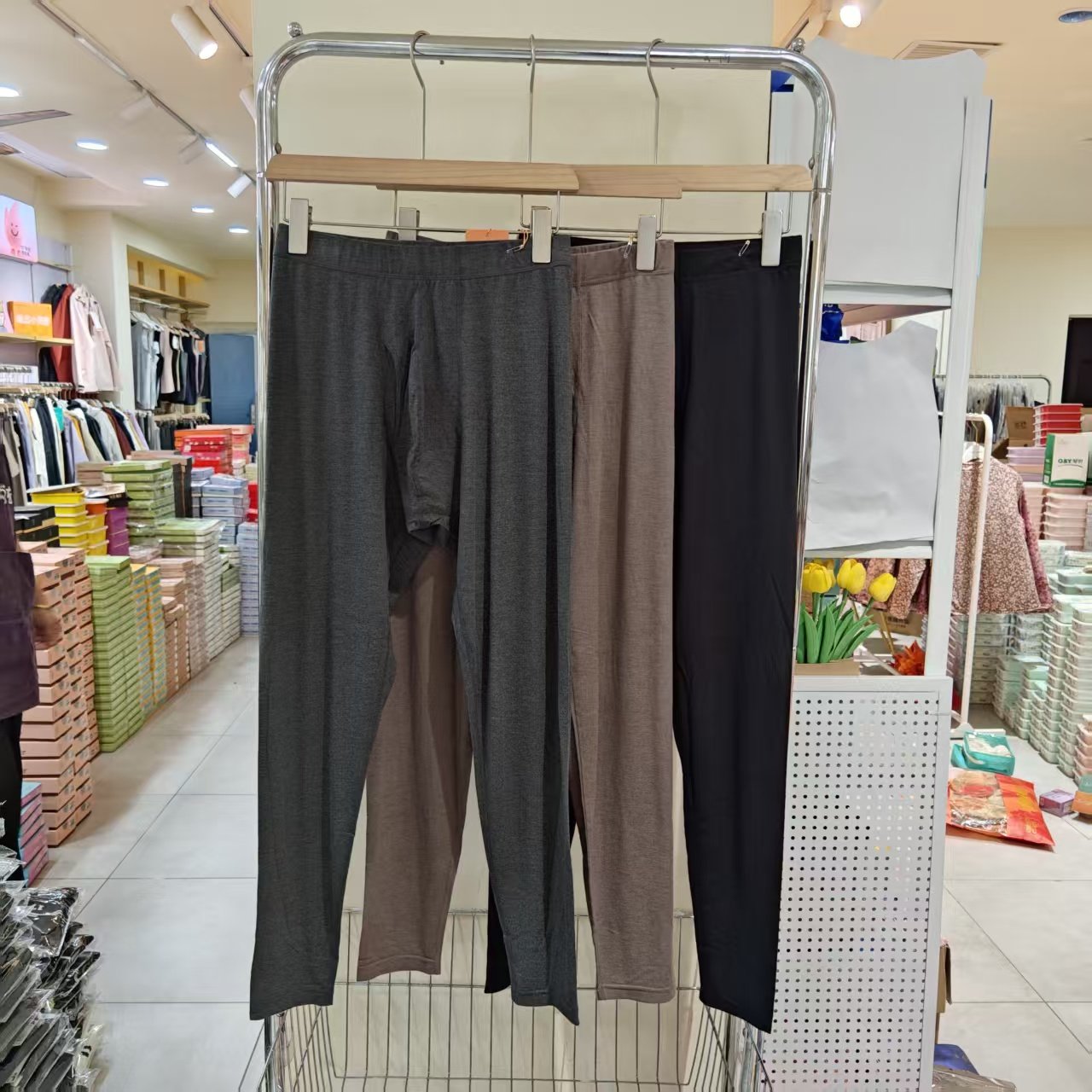 秋冬新款男羊绒面膜裤柔软舒适线裤保暖内搭衬裤时尚打底秋裤9696