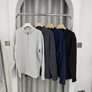 8081 亲肤养润休闲百搭保暖上衣羊绒蛋白拉链领打底衫 秋冬新款 男士