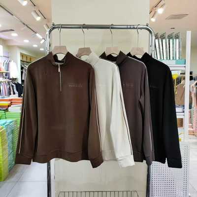 立领拉链半开襟休闲磨毛保暖卫衣