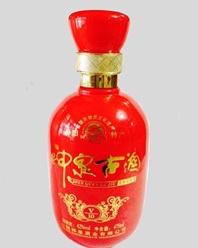 国产白酒  42度 475ml 红瓶喜庆纯粮神泉古酒 整箱包邮