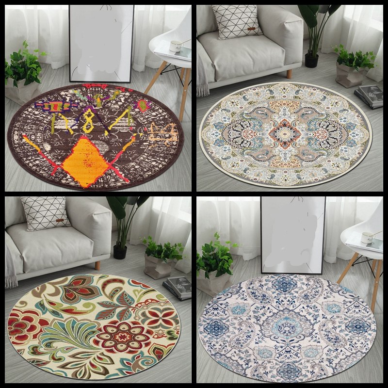北欧民族风圆形转椅地垫吊篮电脑椅垫子卧室床边毯衣帽间圆形地毯,居家布艺,地毯,淘宝优惠券,粉丝福利购,淘宝优惠卷