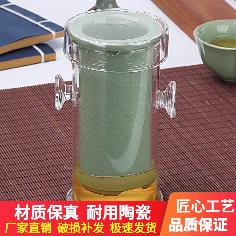 唐蕴汝窑泡茶壶陶瓷家用红茶茶具套装双耳玻璃花茶冲茶器过滤单壶|msdalam kategori pinggan mangkuk, set teh, Chongcha - dari Buy2taobao.com untuk memberikan perkhidmatan ejen Taobao profesional membeli