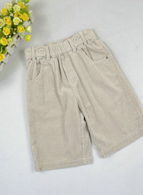 【110、120码】童装女童条绒中裤运动休闲中大童03337春秋不加绒