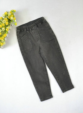 弹力【哎米110码】女孩子牛仔裤休闲运动长裤中大童104238