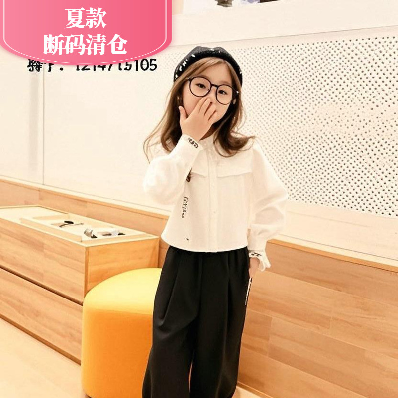 长裤2025新款童装春夏女孩子宽松休闲缩脚裤子潮流中大童713105