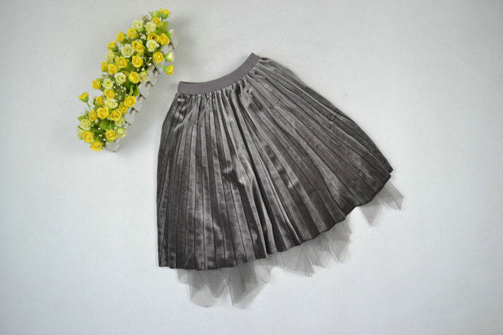 猫王【全码】童装春款女孩百褶短裙休闲时尚潮流中大童04680多层