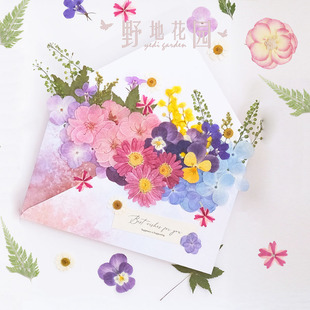 春日来信压花材料包干花原木相框亚克力手工diy礼物信封花贺卡
