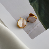 celi风白贝母赫本法式 简约耳环女ins气质百搭温柔超仙耳扣耳饰