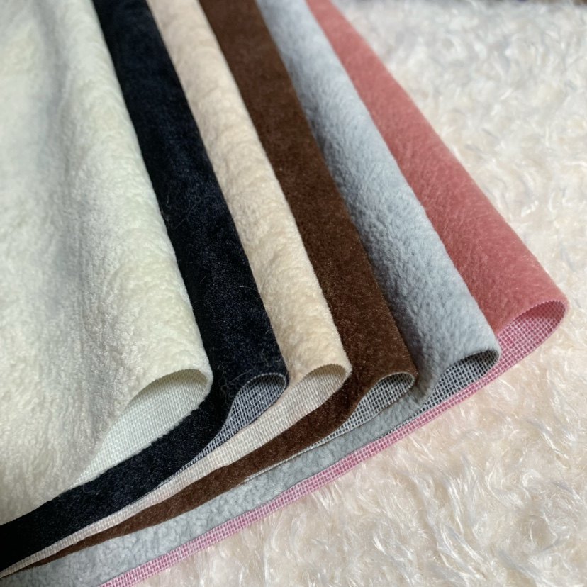 手工DIY泰迪熊玩偶短毛布 脚底布 薄绒布 1mm毛高 复古迷你熊布料